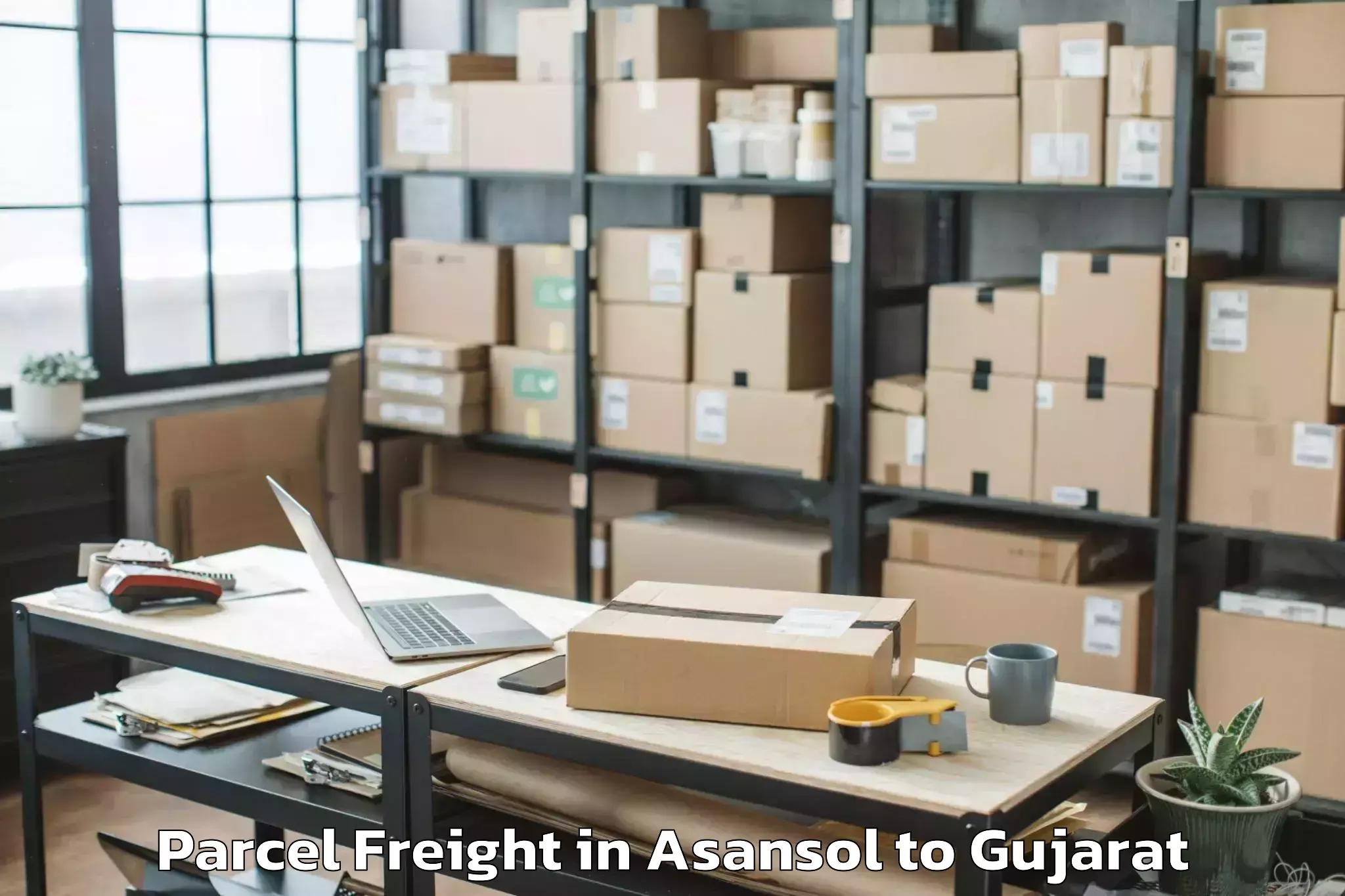 Top Asansol to Jhulasan Parcel Freight Available